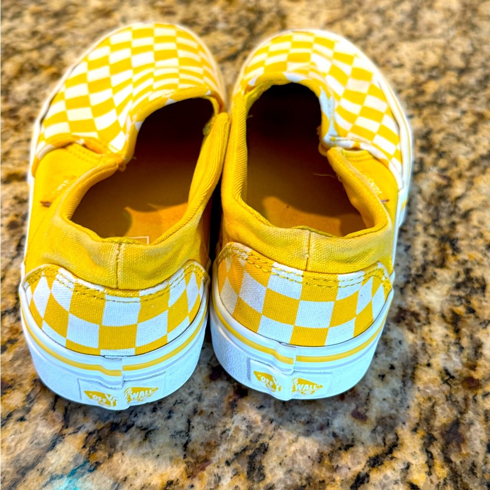 Yellow checkered Vans